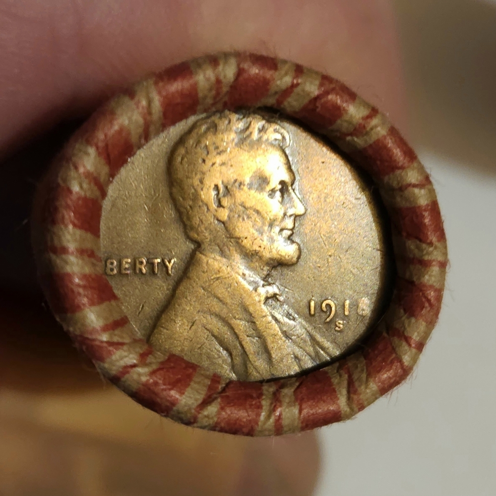 1931-D/1918-S Wheat Enders On Roll of 50 Unsearched Lincoln Wheat Cents